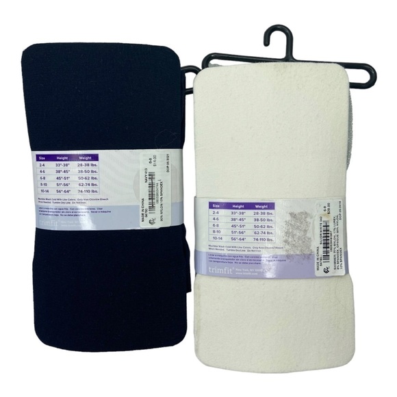 Trimfit Girls 2-pack Microfiber Tights 4 Pairs Total 
Size 6 - 8 NWT - Picture 2 of 10